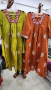 1791 And 1796 By Ossm Style Mal Chanderi Hand Kurtis Set Size Combo